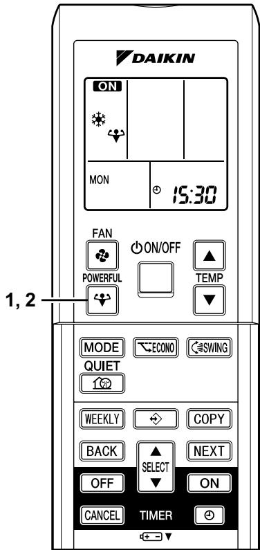 DAIKIN FVXS35FV1B - Appuyez à nouveau sur la "touche PUISSANT". - 1