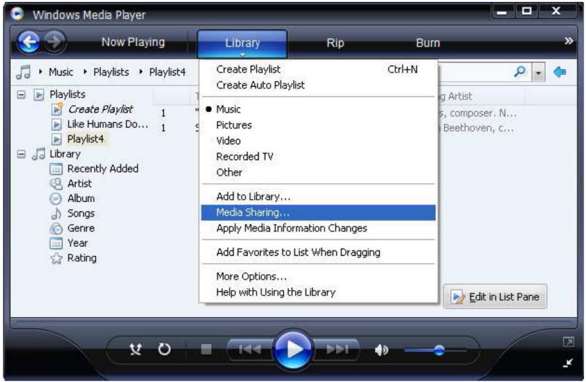 LENCO IR-2100 - Configurer un ordinateur sous Windows pour permettre à la radio d'acceder à vos fichiers audio via un serveur UPnP - 1