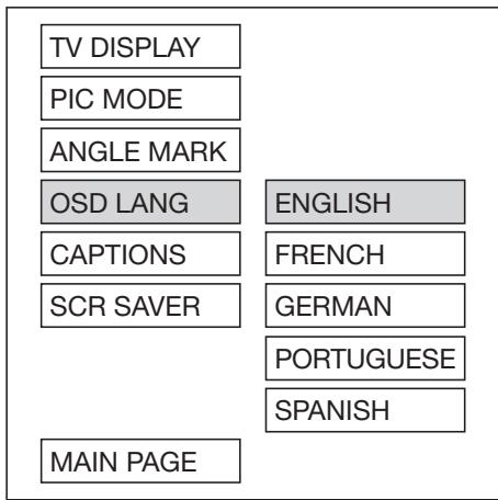 LENCO CS-180 DVD - Configuration d'affichage ANGLE MARK - 1