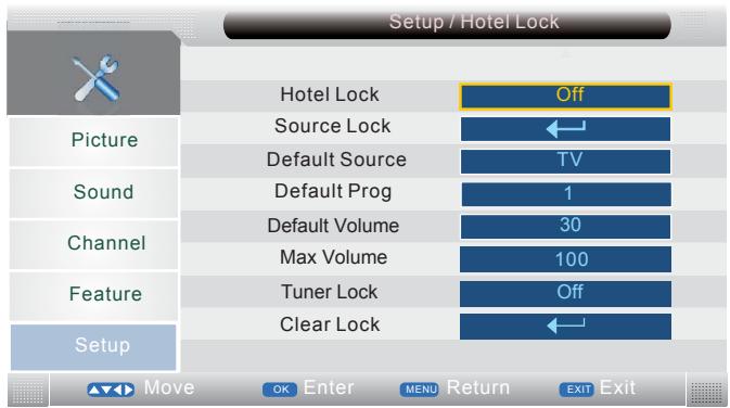 LENCO DVT-2632 - About the Hotel Lock function - 3