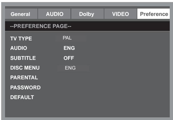 LENCO DVT-2632 - Voorkeur setupmenu - 1