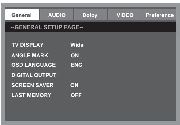 LENCO DVT-2632 - Algemeen setupmenu - 1