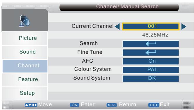 LENCO DVT-2632 - CHANNEL MENU - 5