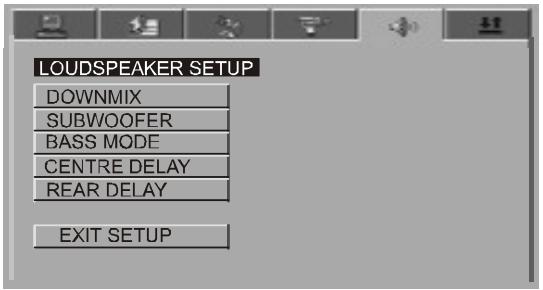 LENCO MDV-3 - LOUDSPEAKER SETUP PAGE (PANTALLA DE CONFIGURación DEL ALTAVOZ) - 1