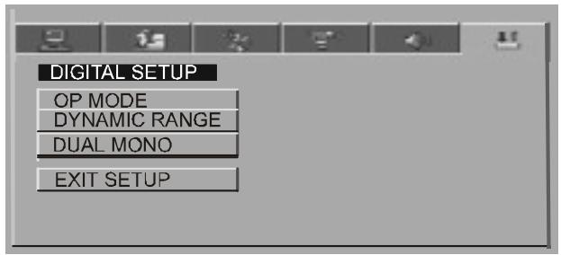 LENCO MDV-3 - DIGITAL SETUP PAGE (PANTALLA CONFIGURación DIGITAL) - 1