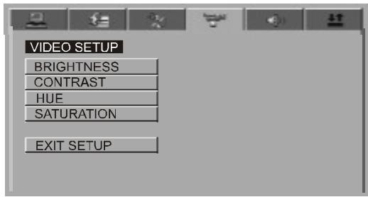LENCO MDV-3 - VIDEO SETUP PAGE (PANTALLA DE CONFIGURACION DE VIDEO) - 1