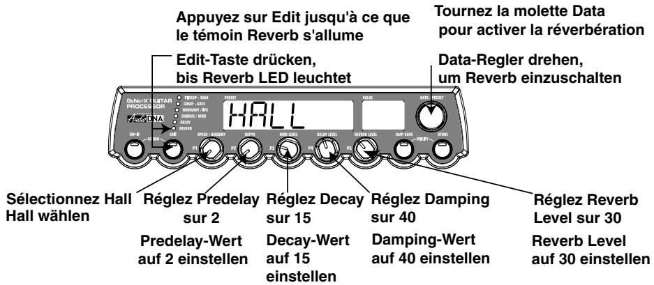 DIGITECH GENESIS3 - Reverb wählen und einstellen - 1
