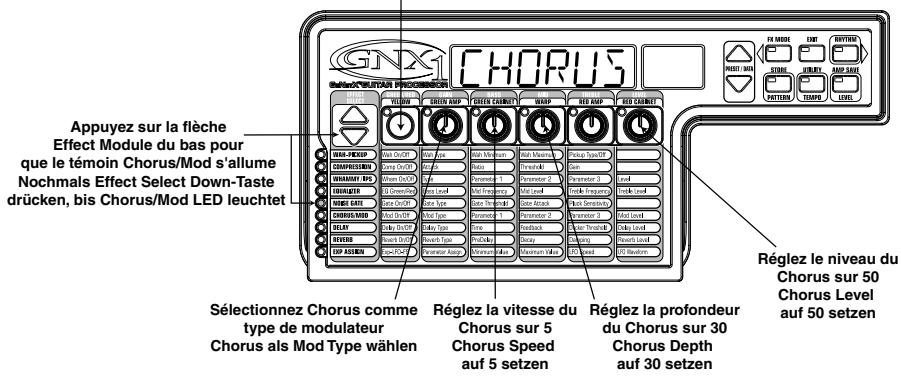 DIGITECH GNX1 - Sélection et réglage du chorus - 1