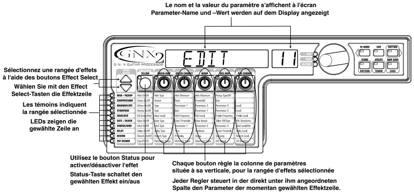 DIGITECH GNX2 - Fonctions d'édition / Editierfunktionen - 1
