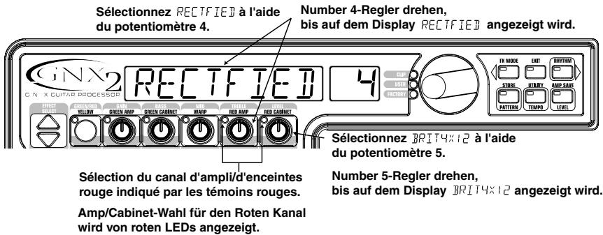 DIGITECH GNX2 - Amp und Cabinet für den Roten Kanal wählen - 1