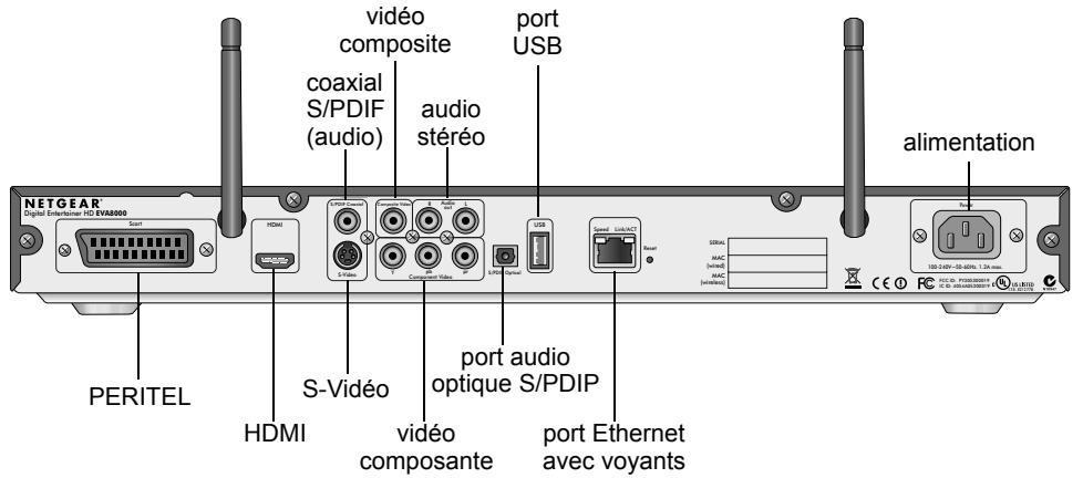 NETGEAR EVA8000 - Connexion du lecteur multimédia universel numérique haute définition - 1