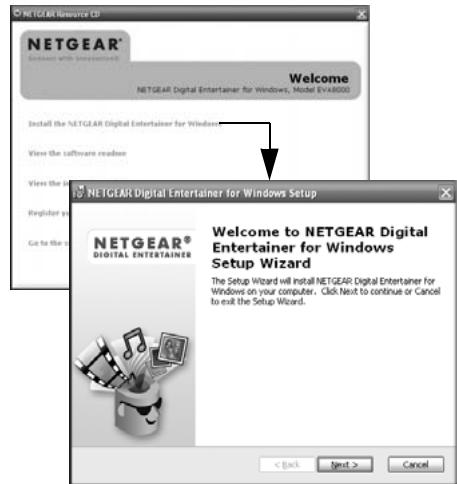 NETGEAR EVA8000 - Installation du lecteur multimédia universel numérique NETGEAR sur un logiciel Windows - 1