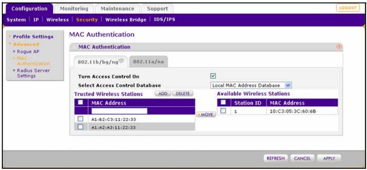 NETGEAR WNDAP620 - To restrict access based on MAC addresses: - 1