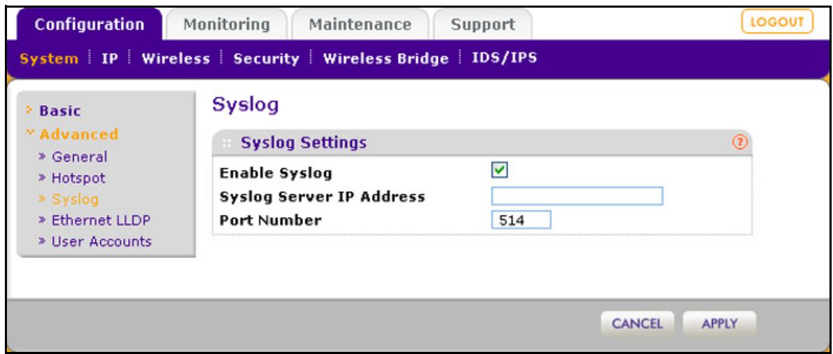 NETGEAR WNDAP620 - Enable the Syslog Server - 1