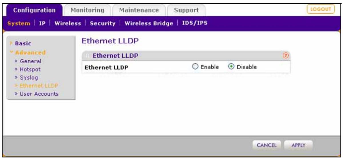 NETGEAR WNDAP620 - To turn off LLDP: - 1