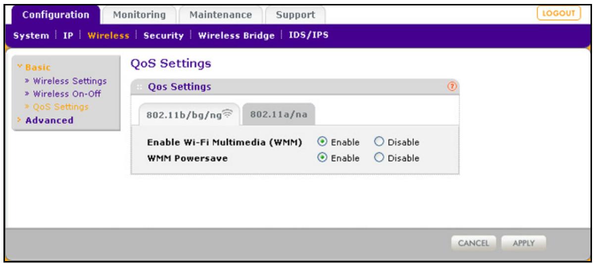 NETGEAR WNDAP620 - To configure basic wireless QoS: - 1