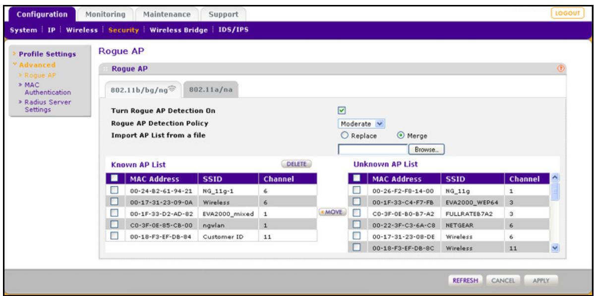 NETGEAR WNDAP620 - To enable and configure rogue AP detection: - 1