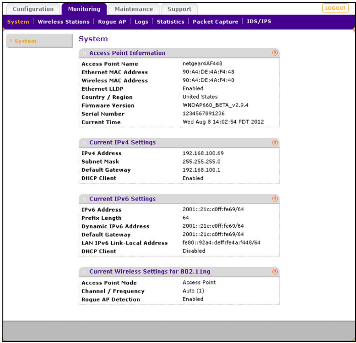 NETGEAR WNDAP620 - View System Information - 1
