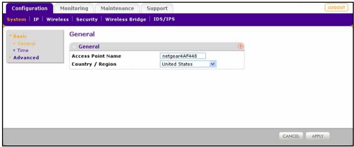 NETGEAR WNDAP660 - To configure basic system settings: - 1