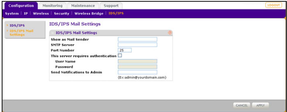 NETGEAR WNDAP660 - To configure IDS/IPS email settings: - 1