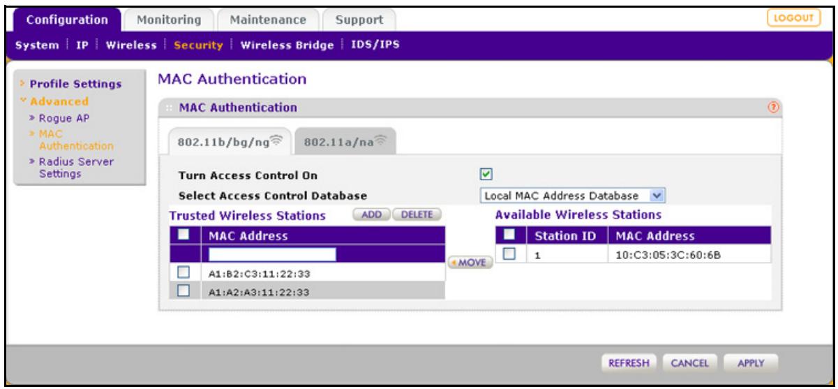 NETGEAR WNDAP660 - To restrict access based on MAC addresses: - 1