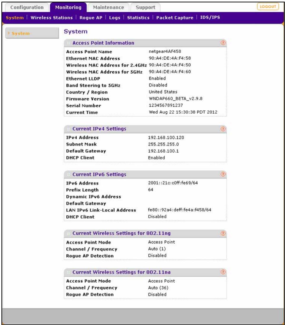 NETGEAR WNDAP660 - View System Information - 1