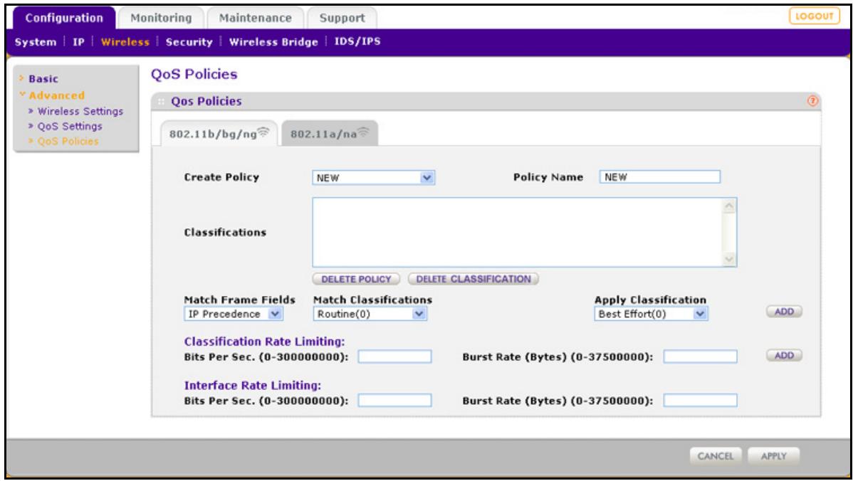 NETGEAR WNDAP660 - To configure a new QoS policy: - 1