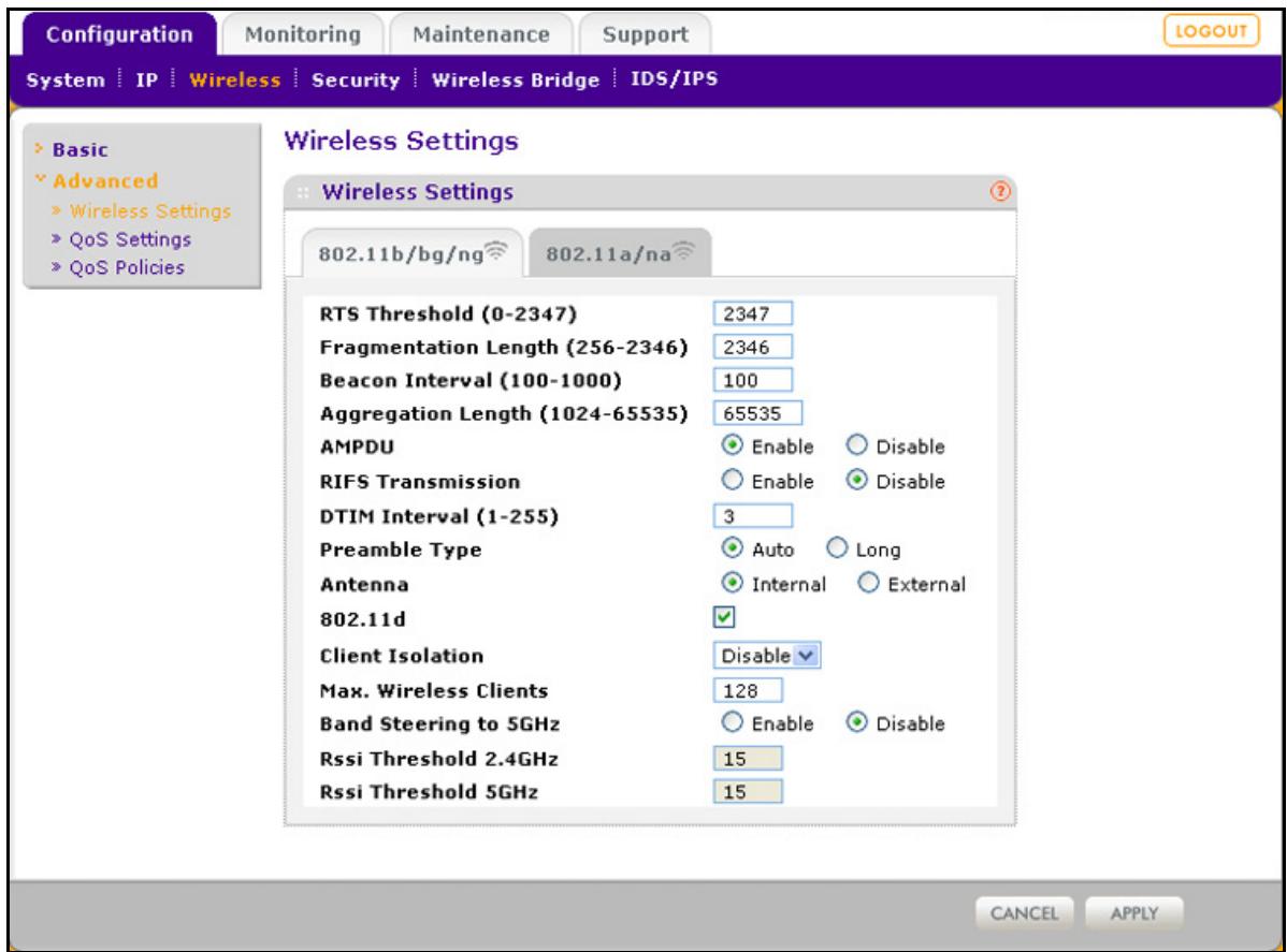NETGEAR WNDAP660 - To configure advanced wireless settings: - 1