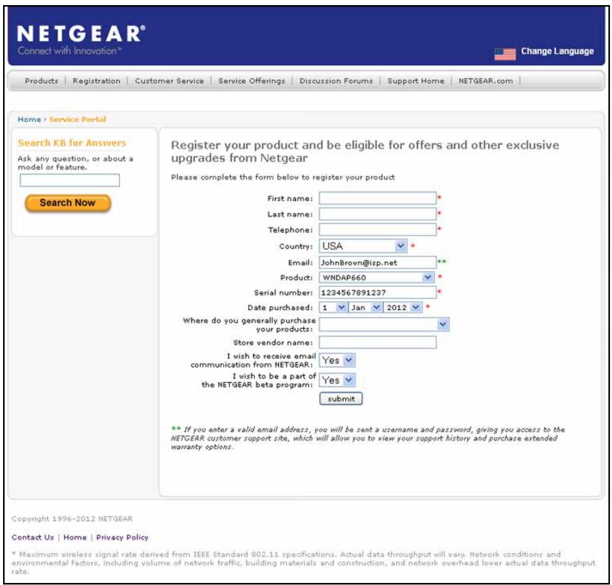 NETGEAR WNDAP660 - To register the wireless access point with NETGEAR: - 3