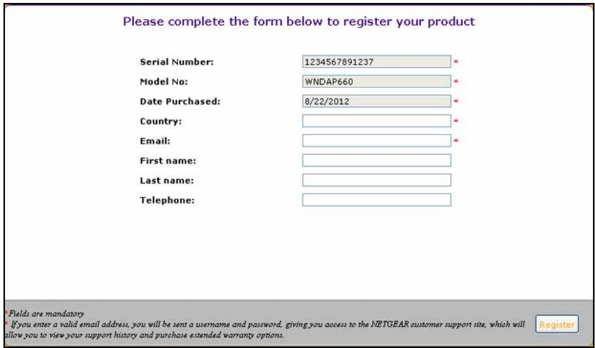 NETGEAR WNDAP660 - To register the wireless access point with NETGEAR: - 2