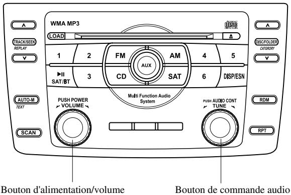 MAZDA 6 - ▼Commande d'alimentation/volume/tonalité - 1