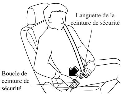 MAZDA 6 - ▼ Pour boucler la ceinture de sécurité - 2