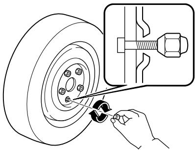MAZDA 6 - ▼Installation de la roue de secours - 2