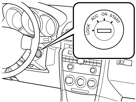 MAZDA 3 2009 - Positions du contacteur d'allumage - 1