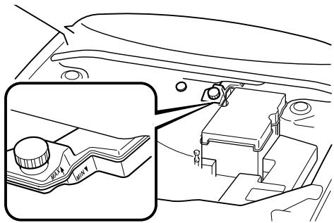 MAZDA 3 2009 - Vérification du niveau de liquide de frein/embrayage - 1