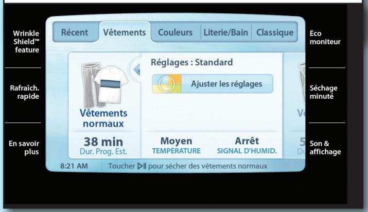 BAUKNECHT WED7990XG - Choisir les réglages et options du programme - 1