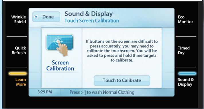 BAUKNECHT WED7990XG - Calibrating the touch screen - 1
