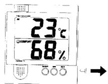 OREGON EM-913 R - COMMENT REGLER L'AFFICHAGE DE LA TEMPERATURE INTERIEURE OU EXTERIEURE - 1