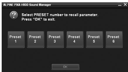ALPINE PXA-H800 - Rappel d'un réglage enregistré (Preset Call) - 2