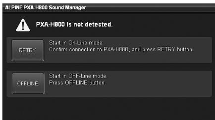 ALPINE PXA-H800 - À propos du mode OFFLINE - 1