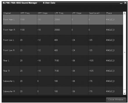 ALPINE PXA-H800 - Cliques sur [Show All Data]. - 1