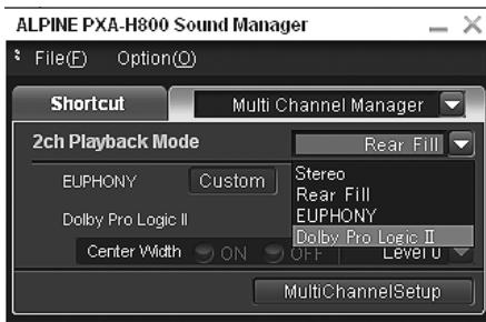ALPINE PXA-H800 - Utilisation de Dolby Pro Logic II (Dolby Pro Logic II) - 1