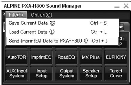ALPINE PXA-H800 - Chargement des données de mesure ImprintEQ (File) - 1
