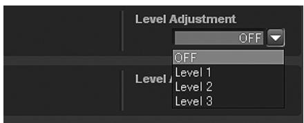 ALPINE PXA-H800 - Cliquez sur [▼] pour désirir « Level Adjustment » sur l'écran de configuration, puis Sélectionnez le niveau et cliquez dessus dans le menu déroulant. - 1