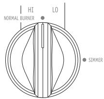 HI LO NORMAL BURNER SIMMER