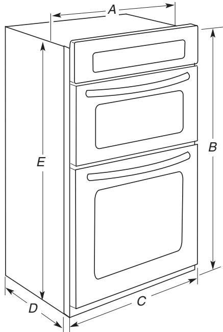 WHIRLPOOL GSC309PVS - Exigences d'emplacement de l'ensemble four à micro-ondes et four conventionnel encastrés - 1