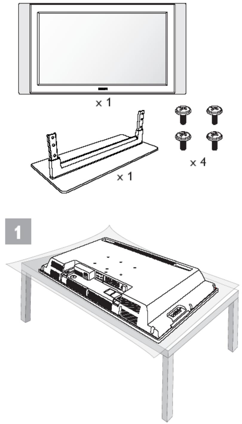 PHILIPS 15HF5443 - Mounting the Television Stand - 5
