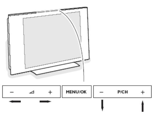 PHILIPS 15HF5443 - Bedieningstoetsen op de TV - 1