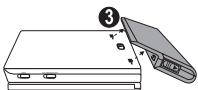 Diagram showing a device with labeled parts and directional arrows, likely illustrating a process or assembly step.