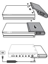 PHILIPS PET825 - Attaching and charging the battery pack\* - 1